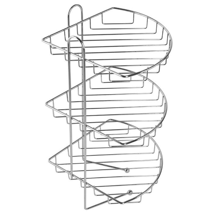 110WC30M44 Полка тре*ъярусная угловая с крючками проволока стальная 10 Milardo Shelf - Вид №2