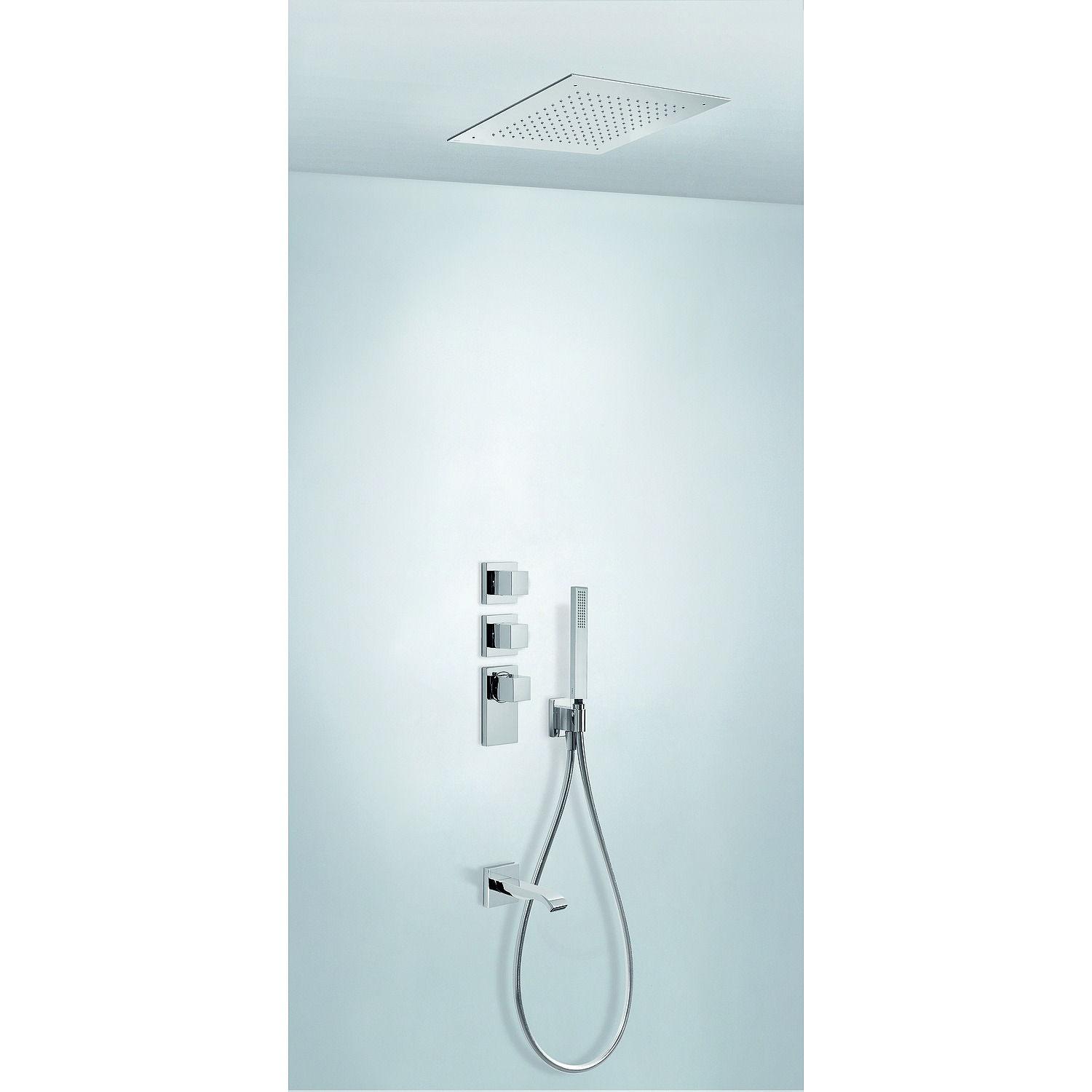 BLOCK SYSTEM Kit de grifo termostático empotrado de 3 vías Block System para bañera y ducha-20625302 TRES Thermostatic