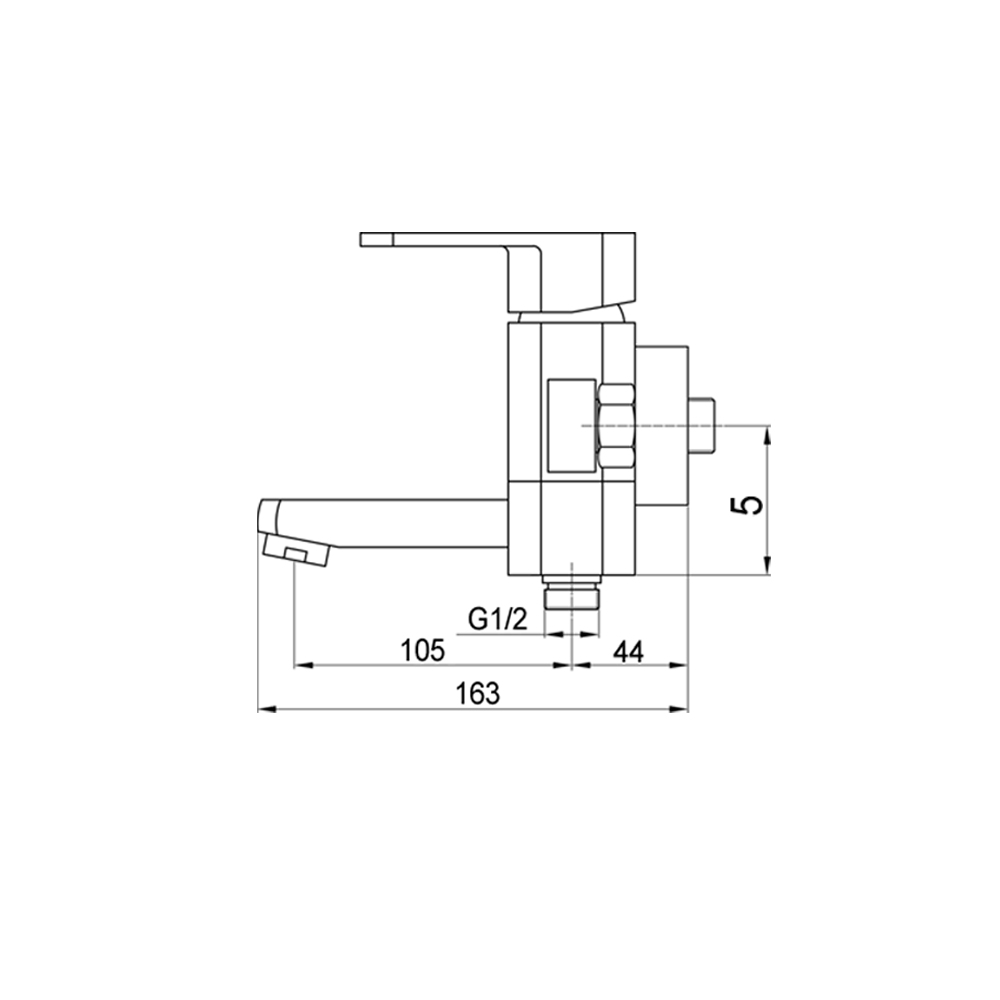R7101 Смеситель для ванны однорычажный Raiber Lynn  - Вид №2