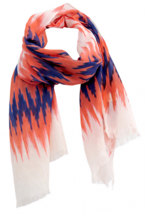 VOYAGE_C Шаль Voyage Corail 100/200 коралловый синий, хлопок шелк PETRUSSE