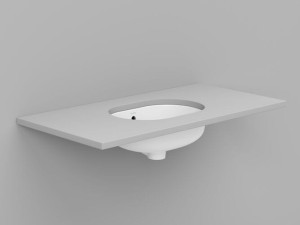 Керамическая овальная подводная раковина с переливом