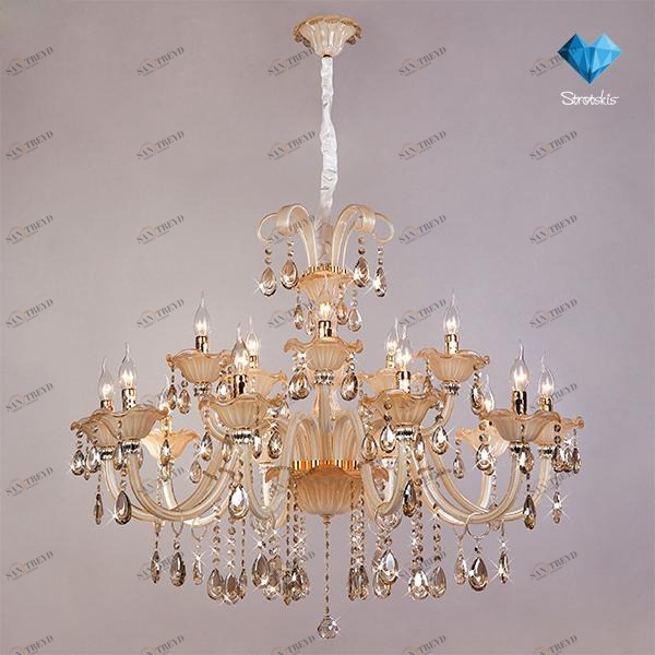Подвесная люстра Bogates 124/10+5 Strotskis бежевая BOGATES ДИЗАЙНЕРСКИЕ, ALBERTINA, ДВУХЪЯРУСНЫЕ 188184 Бежевый 