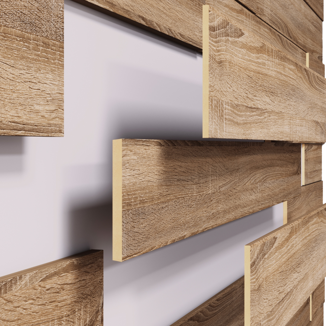 Панели 3D МДФ STELLA Дуб Сонома (уп-1,13кв.м) Standart STSR-30 - Вид №1