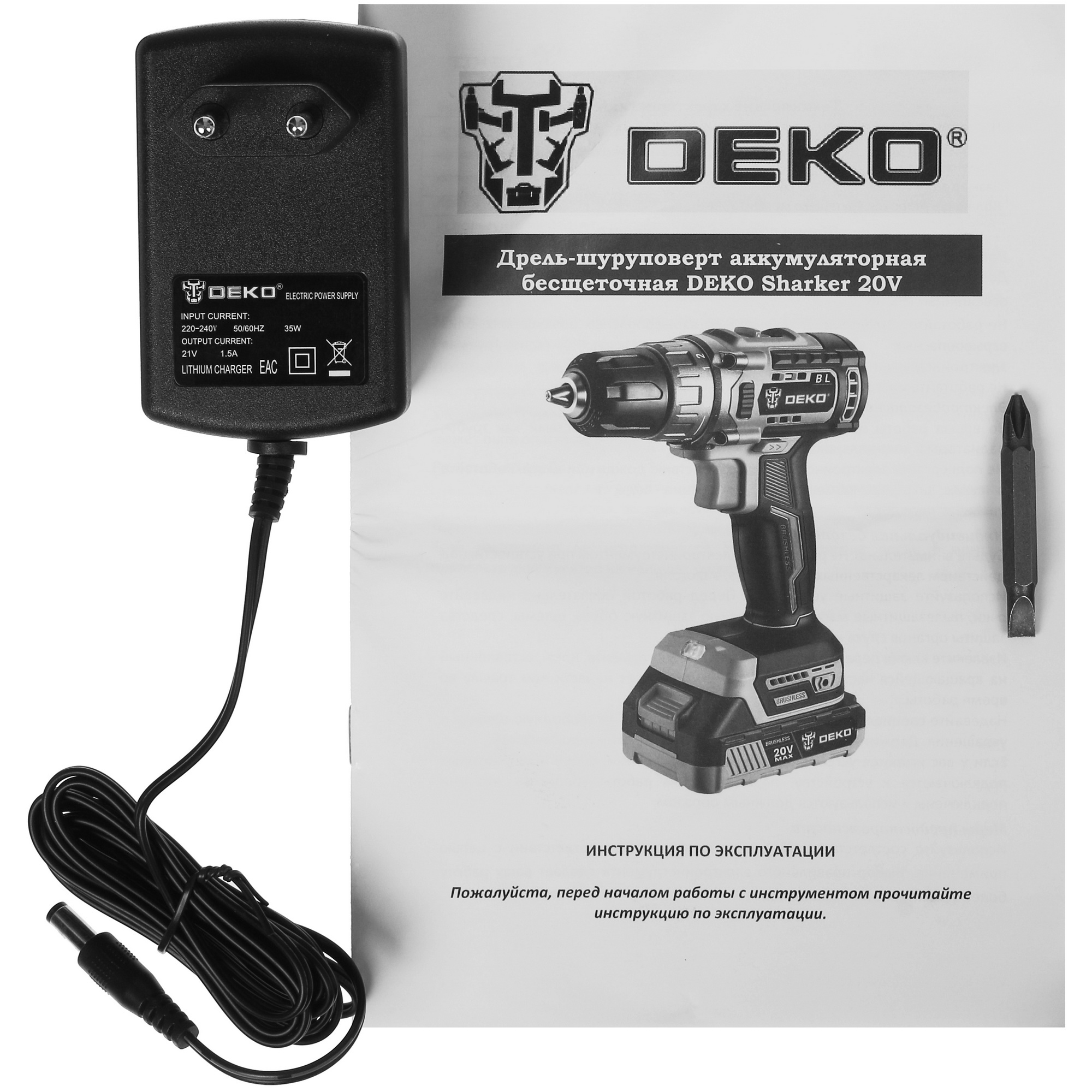 Дрель-шуруповерт DEKO Sharker 20V MAX 20V 5355767 STDN-0021192 - Вид №5
