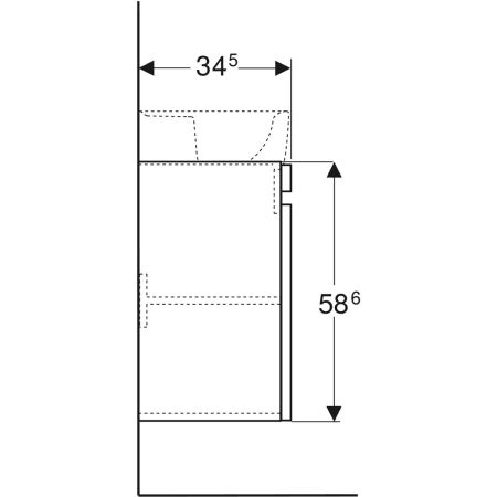 869052000 Шкафчик для раковины Geberit Renova Plan, с одной дверью Geberit  - Вид №18