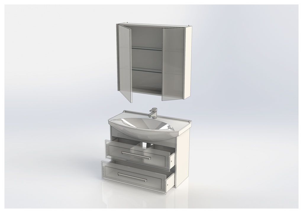 Мебель для ванной Aquanet Остин 85 дуб кантербери/белый 00211655 - Вид №4