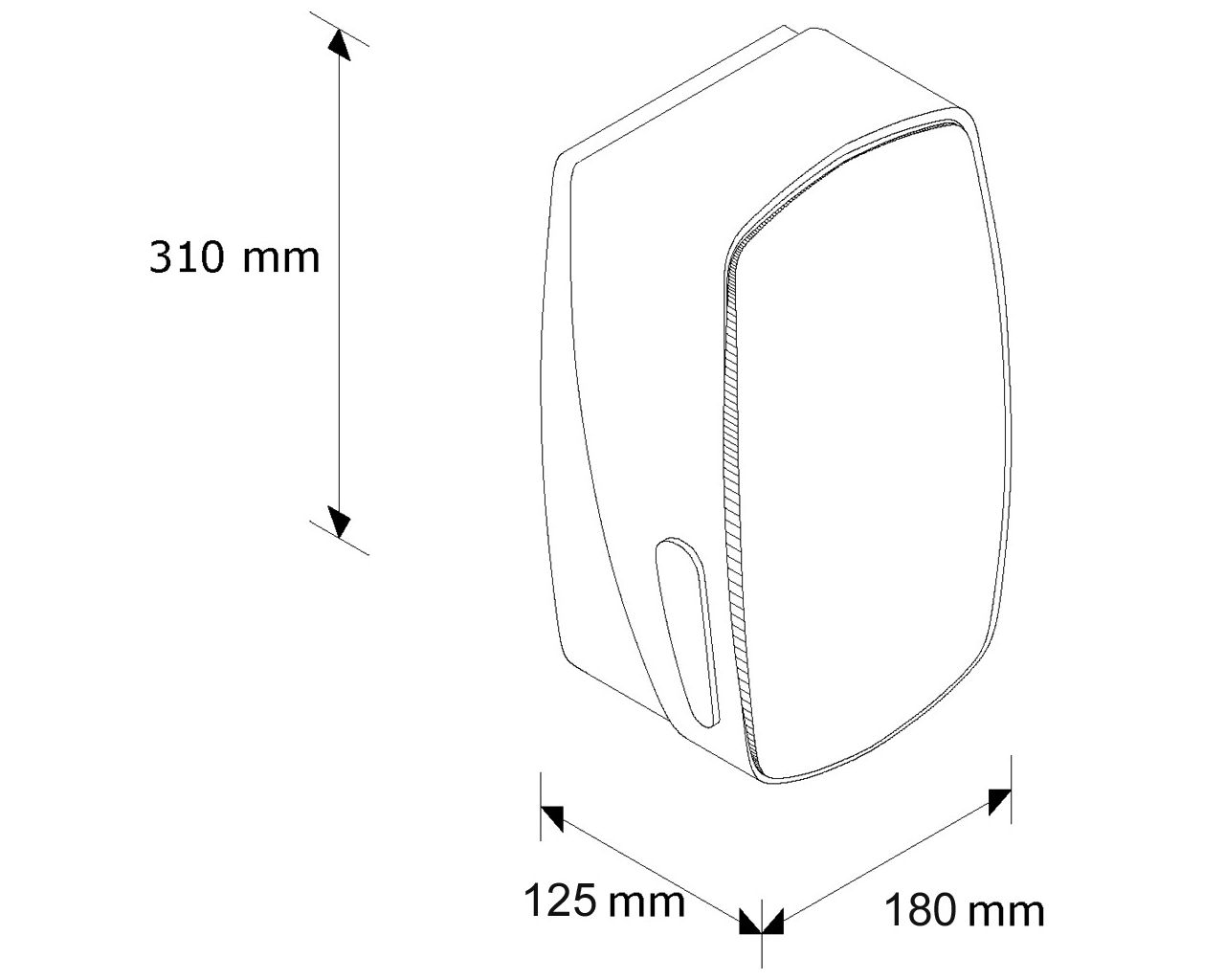 BMC401 Диспенсер для туалетной бумаги MERCURY, до 400 листов, ЧЕРНЫЙ Merida  - Вид №1