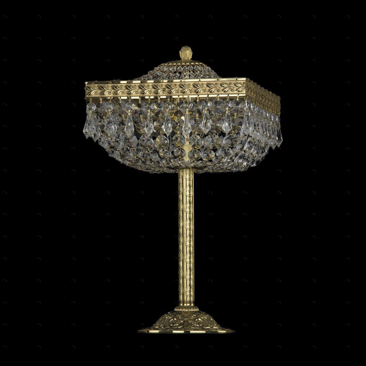 Лампа настольная хрустальная 48х25 см золотистая Bohemia Ivele 19012L6/25IV G BOHEMIA IVELE КЛАССИЧЕСКИЕ 00-3889211 Золото;прозрачный 