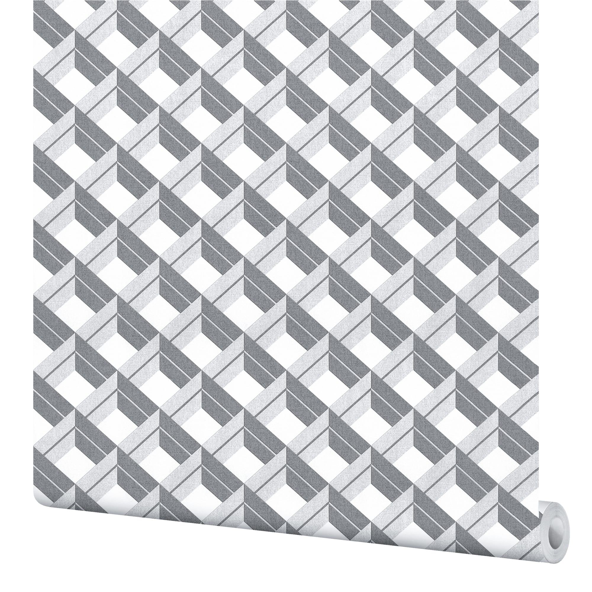 82399704 Обои флизелиновые серые 1.06 м 1127-21 Ромбы Santreyd 