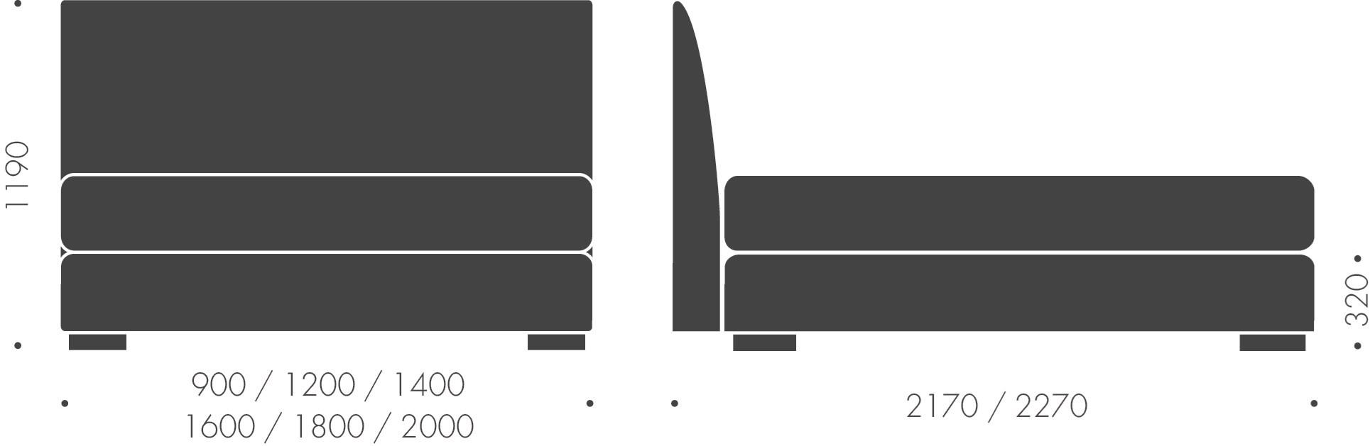 Heavens Двуспальная кровать из ткани с мягким изголовьем sun-id-1371995 - Вид №5