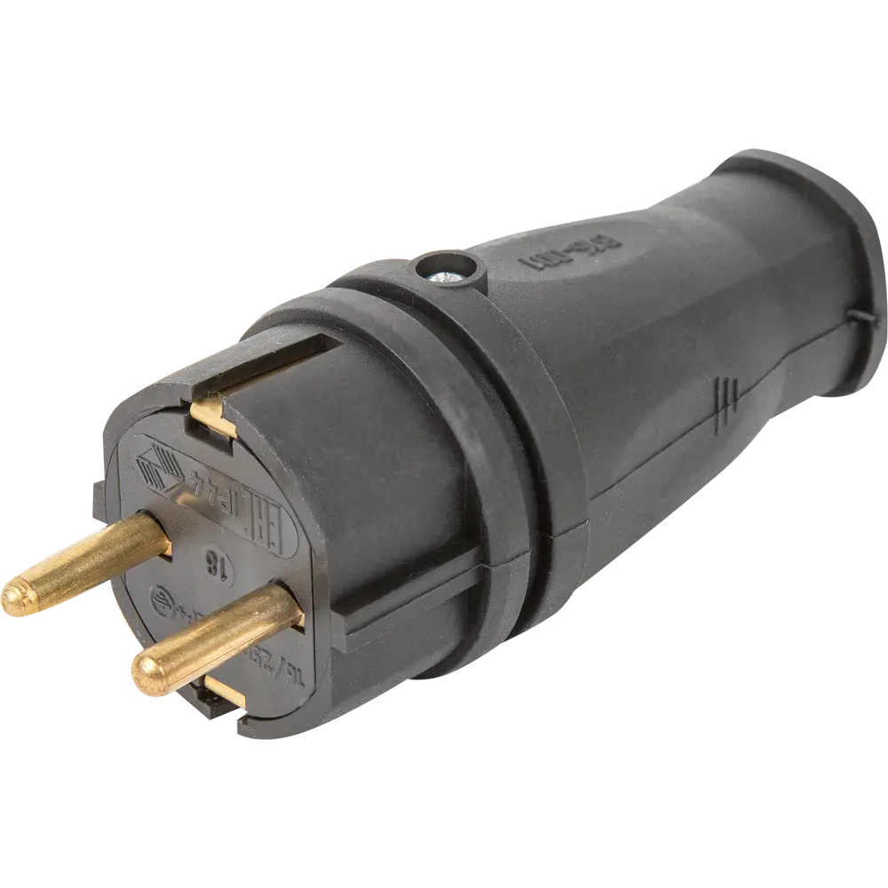 Santreyd Вилка с заземлением чёрная 16А для бытовой техники 12498870 STLM-1103583