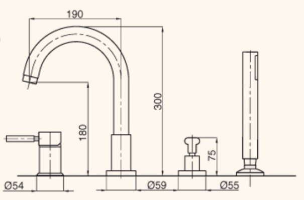 Смеситель MIGLIORE Fortis ML.FRT-5255.CR для ванны/душа  - Вид №1