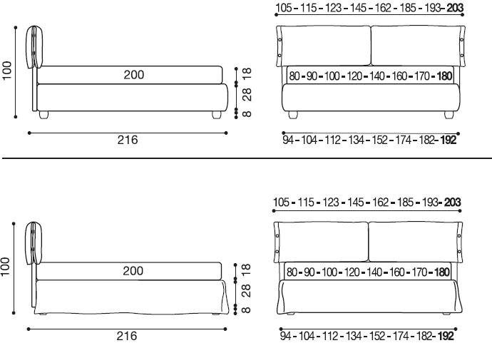 Twils Двуспальная кровать из ткани с мягким изголовьем sun-id-1365690 - Вид №3
