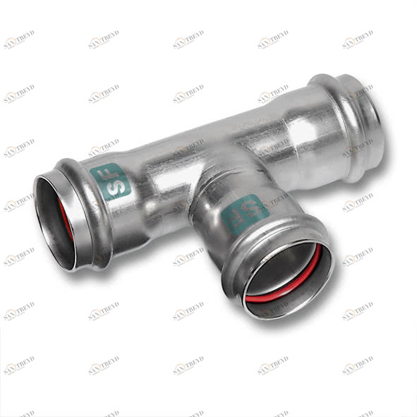 619130897689 SANHA 19130 пресс.-фит. без силикона тройник ВПр, нерж.сталь 88,9x76,1x88,9 мм 