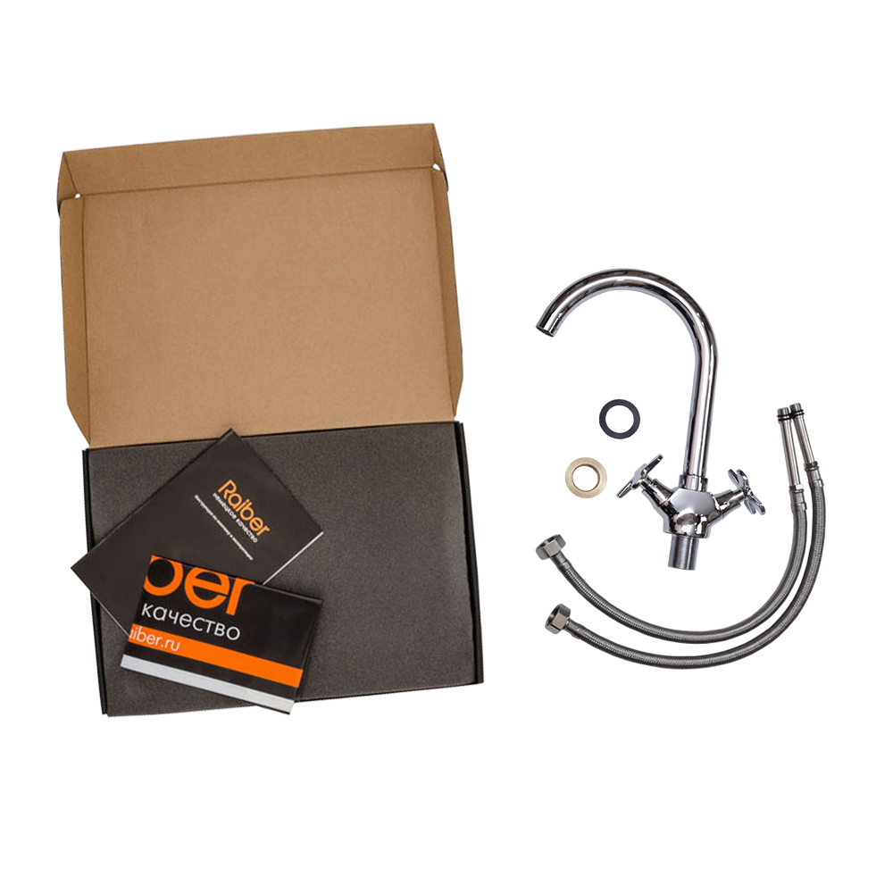 R2203 Смеситель для кухни Main с двумя рукоятками Raiber  - Вид №2