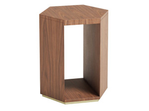 Высокий деревянный шестиугольный журнальный столик