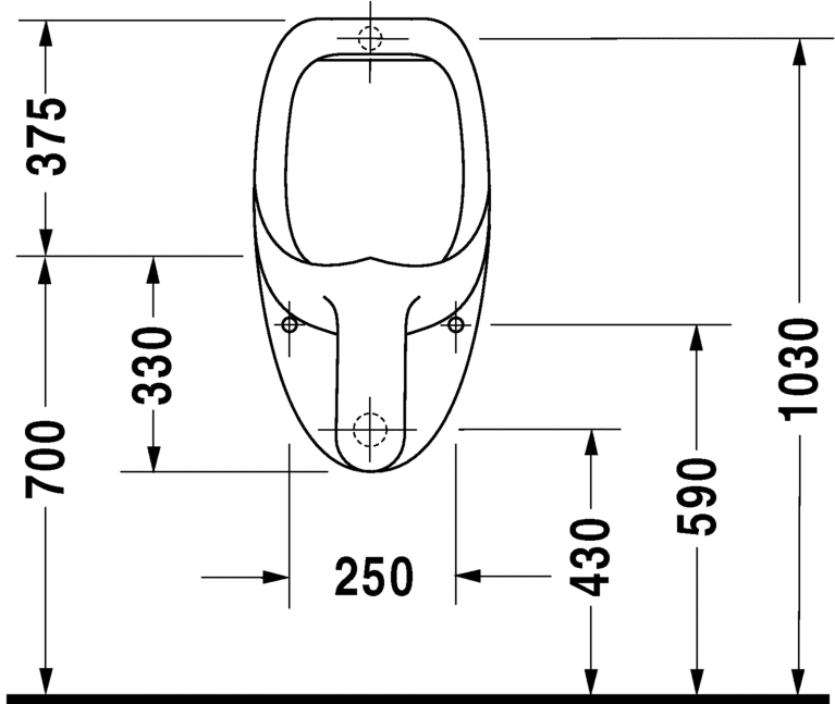 0847370000 Настенный писсуар, уринал с мушкой Duravit  - Вид №3