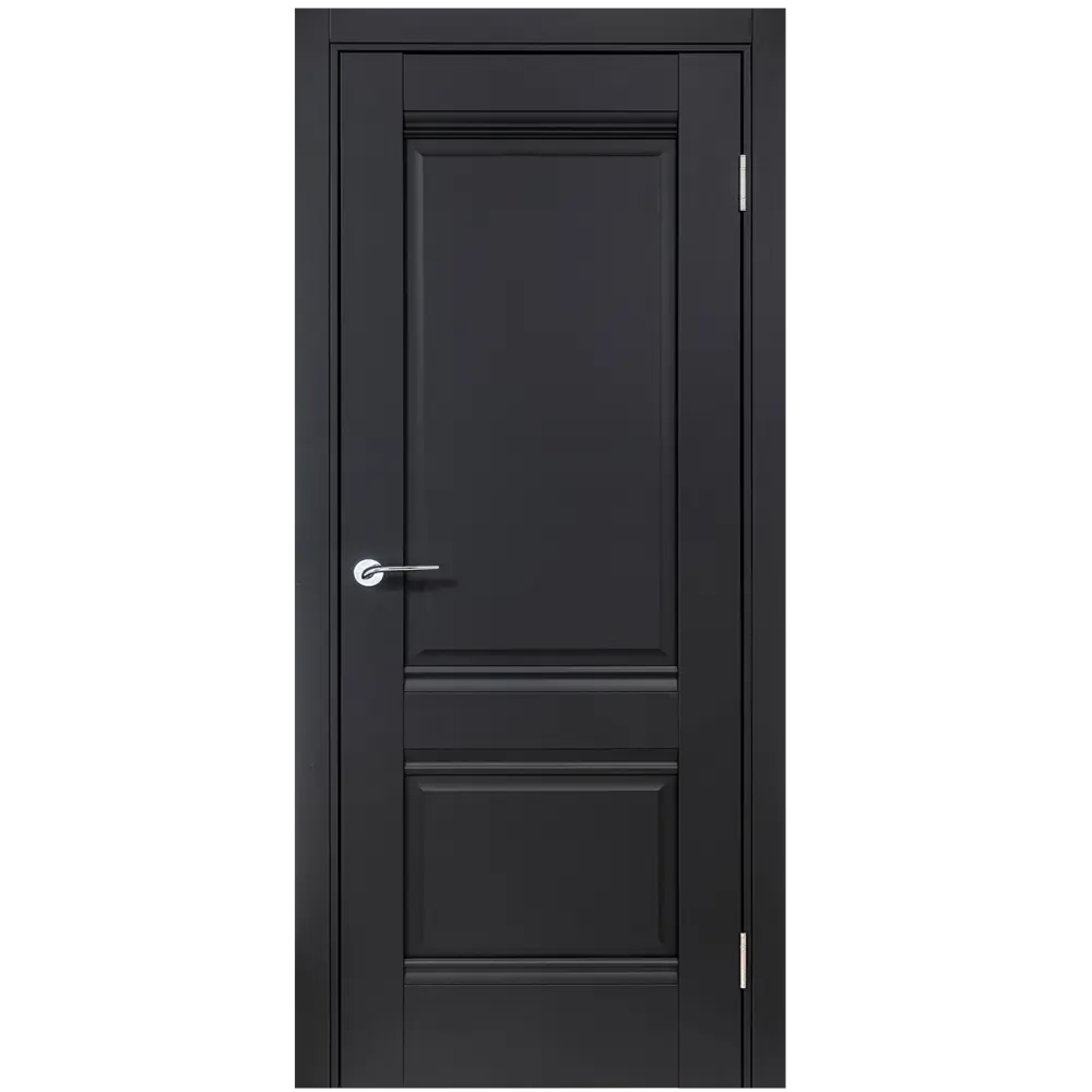 Дверь межкомнатная глухая Классико-42 80x200 см Hardflex черный с замком и петлями 85486308 STLM-2015863 PORTIKA 