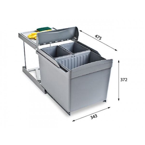 Система сортировки мусора ALBIO 30 1X16 L+2X7,5 L Alveus 1090337 - Вид №1