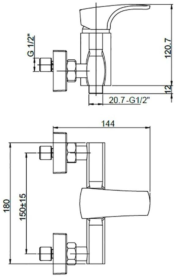 Paini Angel ANCR511LMKM смеситель для душа - Вид №2
