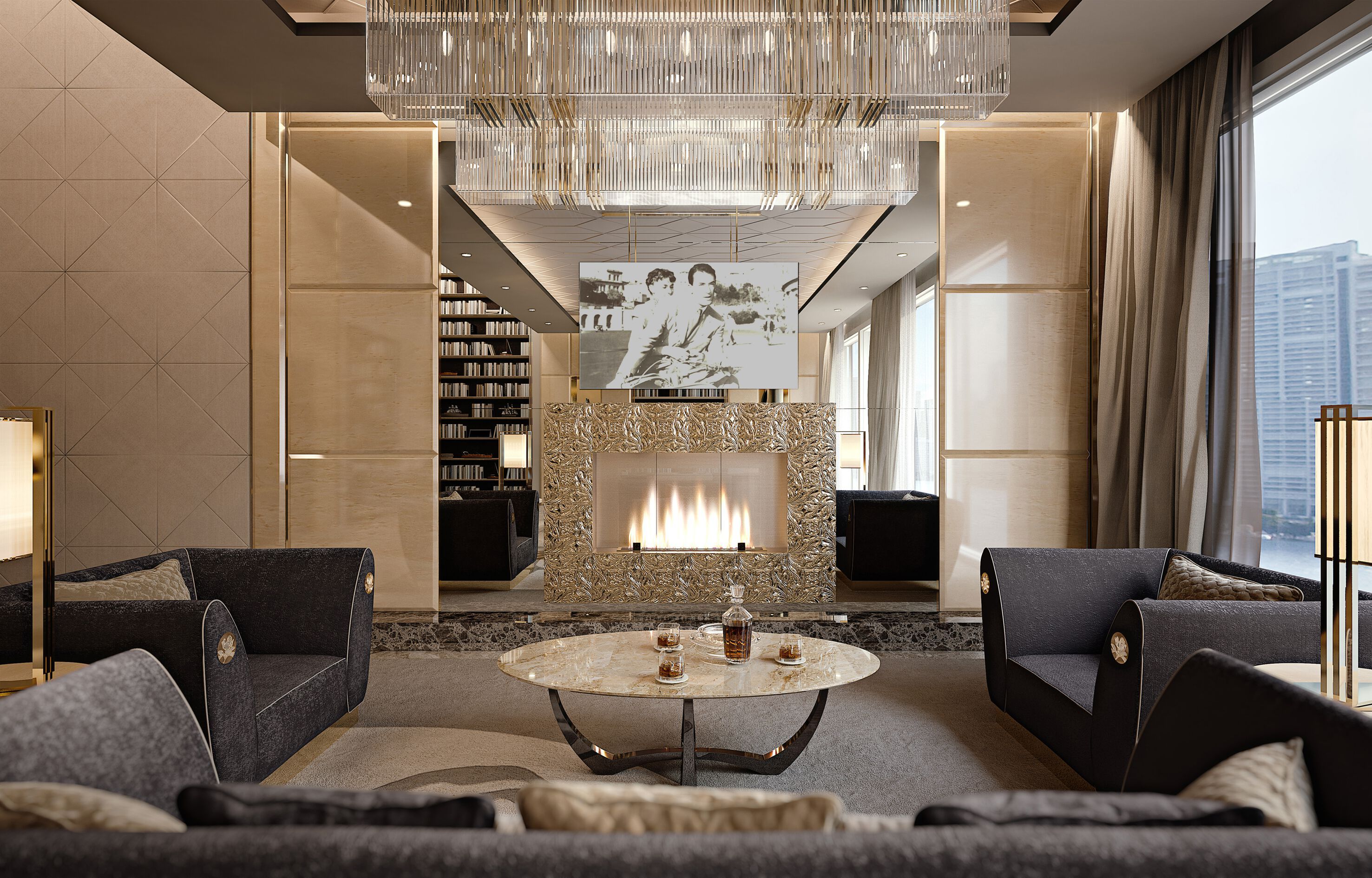 Овальный мраморный журнальный столик Bizzotto Italia Symphony-Infinity ARCH-00066410 - Вид №2