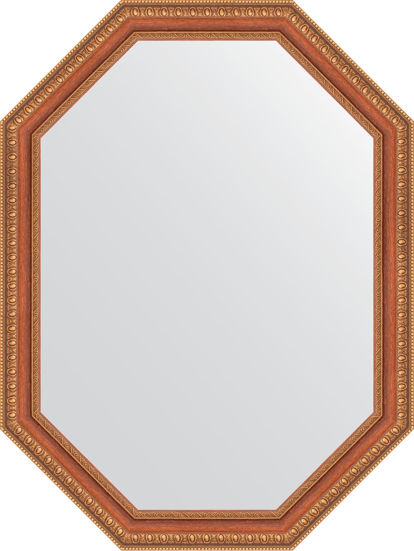 BY 7055 Зеркало в багетной раме - бронзовые бусы на дереве 60 mm EVOFORM Octagon