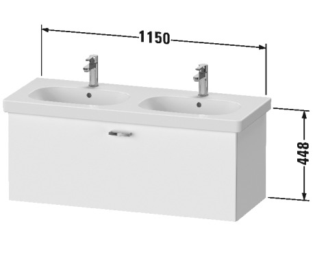 XB607305252 XBase Тумбочка подвесная Европейский дуб, декор Duravit  - Вид №1