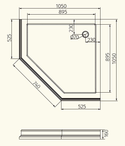 Поддон душевой MIGLIORE Diadema 24586, белый/хром sun-id-684588 - Вид №3
