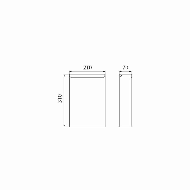 465S Настенное мусорное ведро с крышкой, 4,5 л DELABIE  - Вид №1