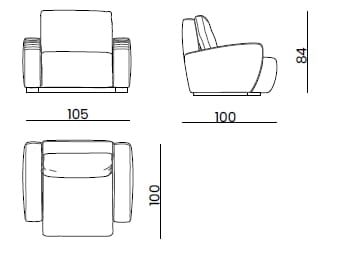 Кожаное кресло с подлокотниками Bizzotto Italia Atmosphera ARCH-00123643 - Вид №2