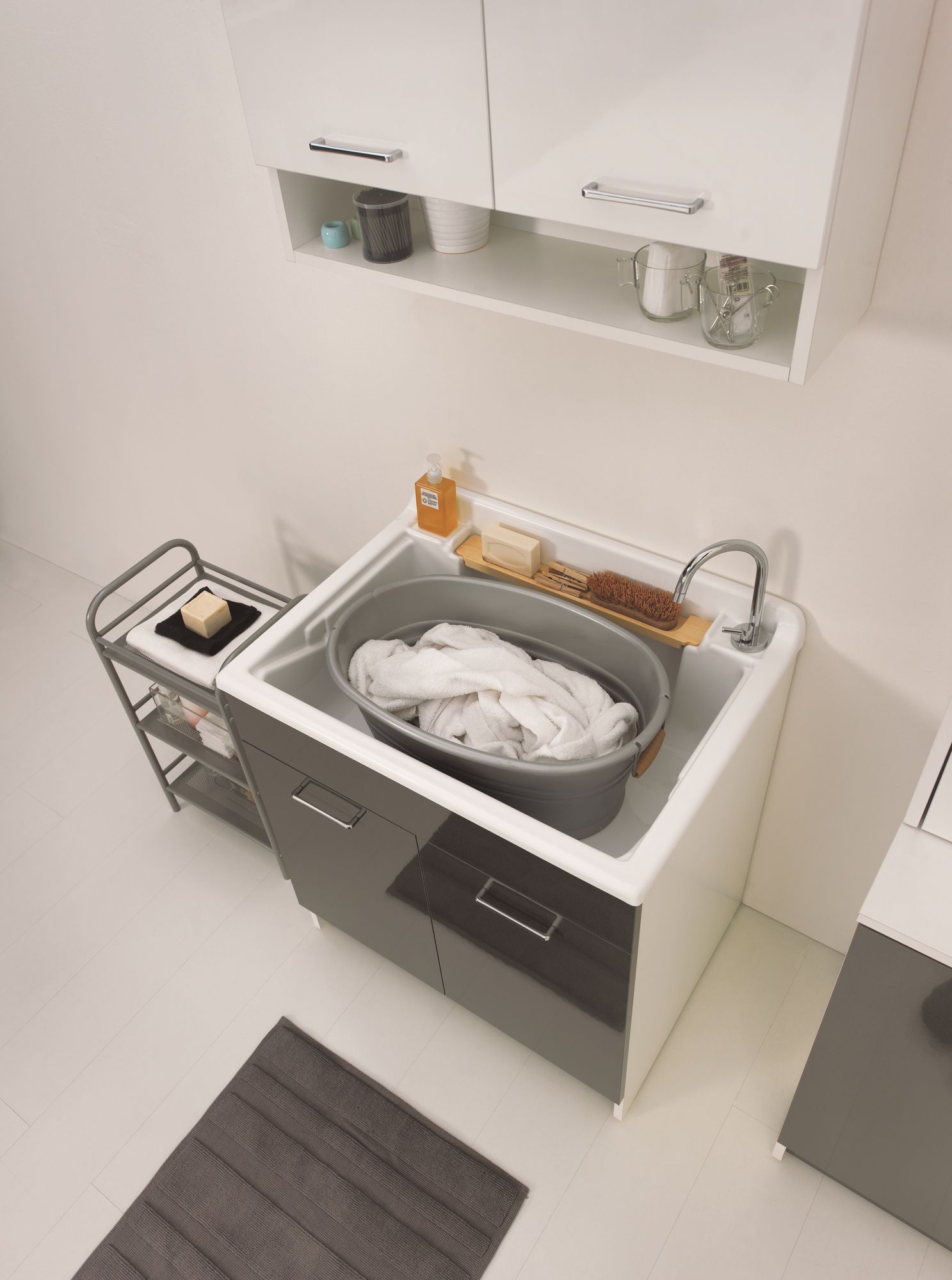 Шкаф для белья из ДСП со стиральной машиной COLAVENE Twist ARCH-00072626 - Вид №2