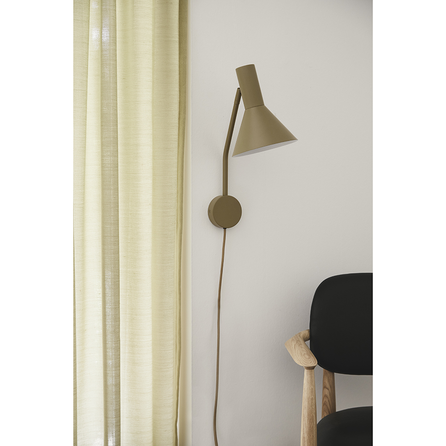 123042 Лампа настенная lyss, 42хD18 см, оливковая матовая Frandsen  - Вид №1