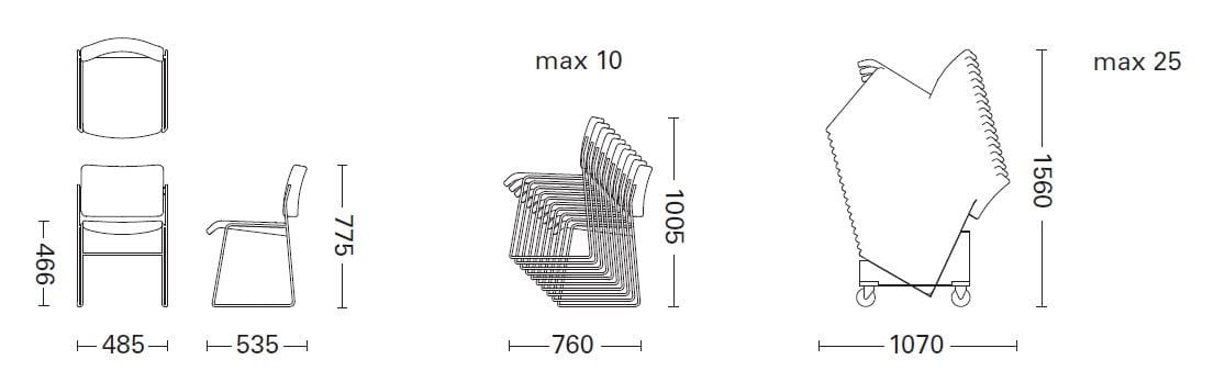 Защелкивающийся стул для салазок Howe 40/4 ARCH-00029764 - Вид №12