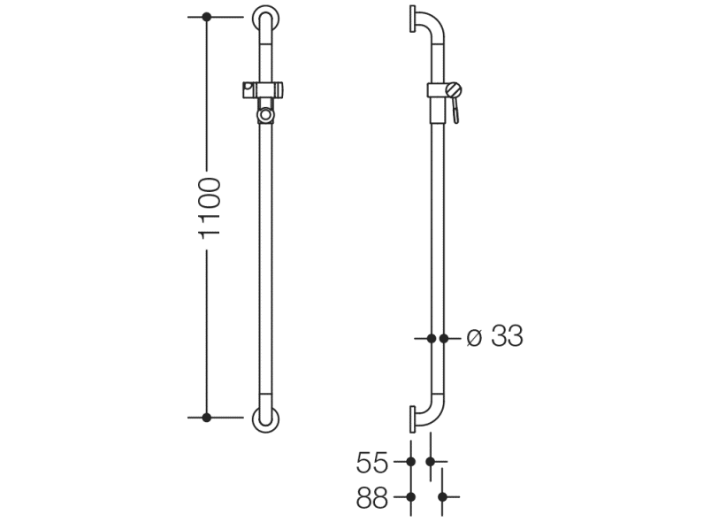 801.33.12051 держатель для душа HEWI WARM TOUCH  - Вид №1