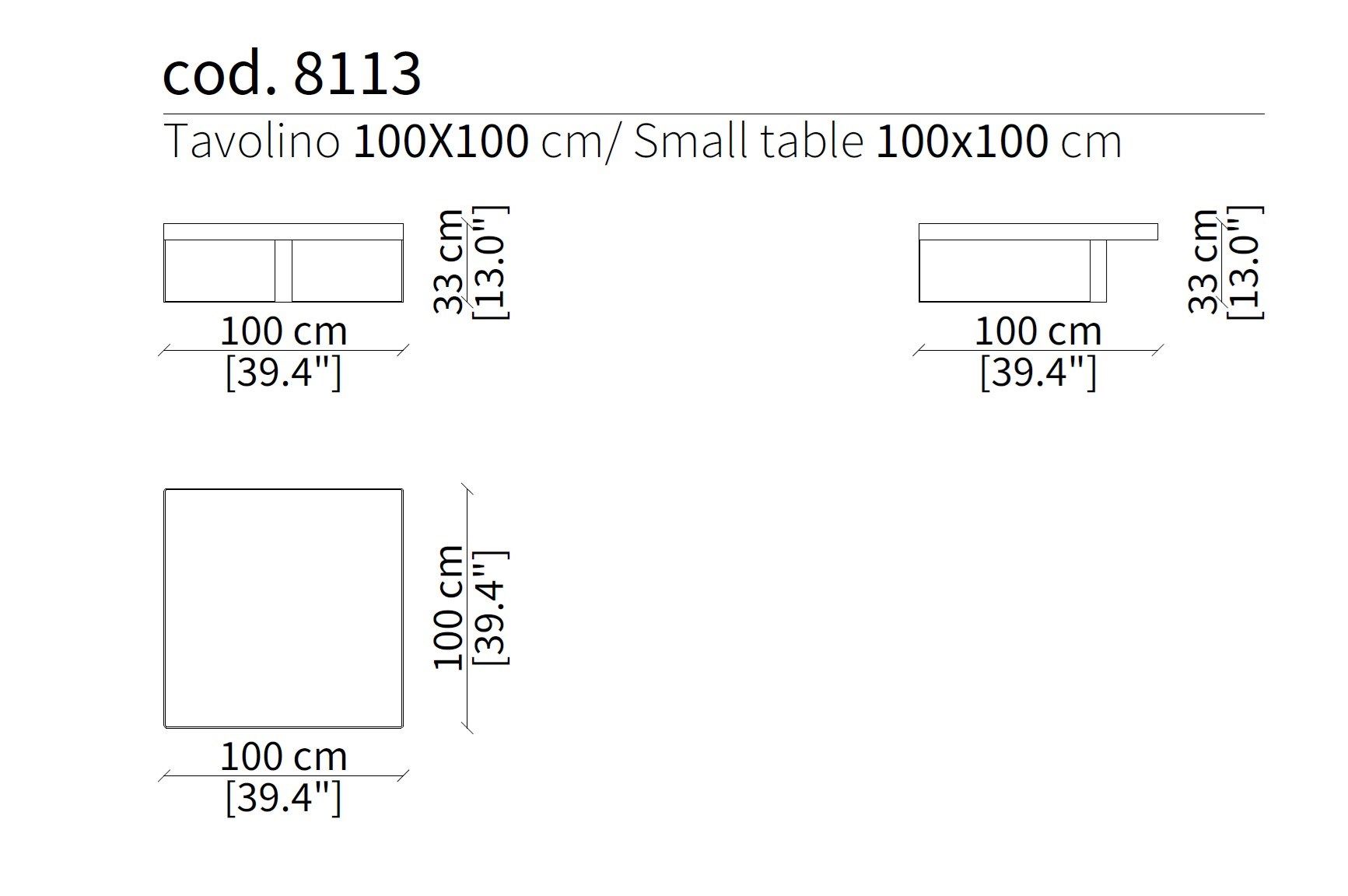 Квадратный металлический журнальный столик Frigerio OTIS ARCH-00057512 - Вид №3