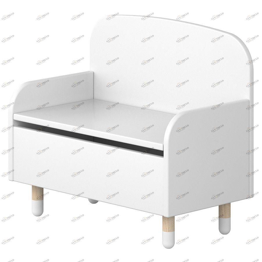 Скамейка с ящиком для игрушек Flexa Play, белая 821006040