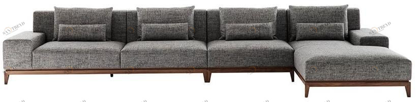 HC28 Cosmo Диван из ткани с шезлонгом Teatro K02 zh