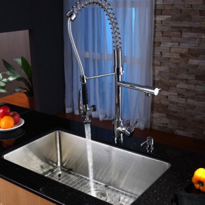 KHU100-30-KPF1602CH-KSD33CH Накладная раковина на столешницу  прямоугольная Krausru