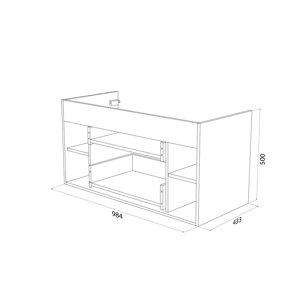 Корпус тумбы подвесной Iddis Lahta LAH10V0i95 50x98.4x43.3 см цвет дуб светлый STLM-2081621 - Вид №9