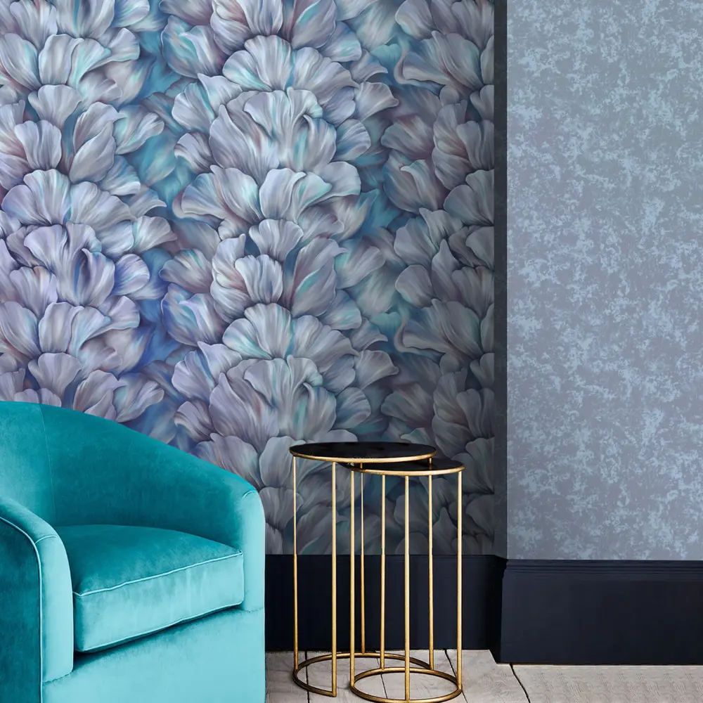 Флизелиновые обои Erismann Lilit — глубокий синий тон для стильного интерьера 89384286 STLM-1338340 - Вид №3