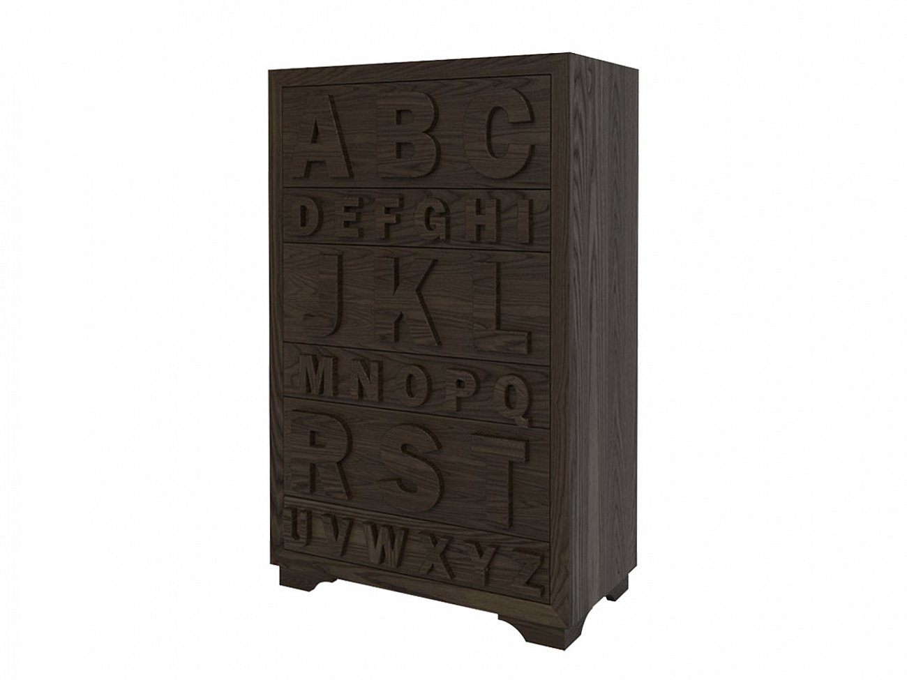 Комод высокий с 6 ящиками коричневый N2 Alphabet FURNITERA ДИЗАЙНЕРСКИЕ, КОМОДЫ ALPHABETICAL 120329 Коричневый  - Вид №1