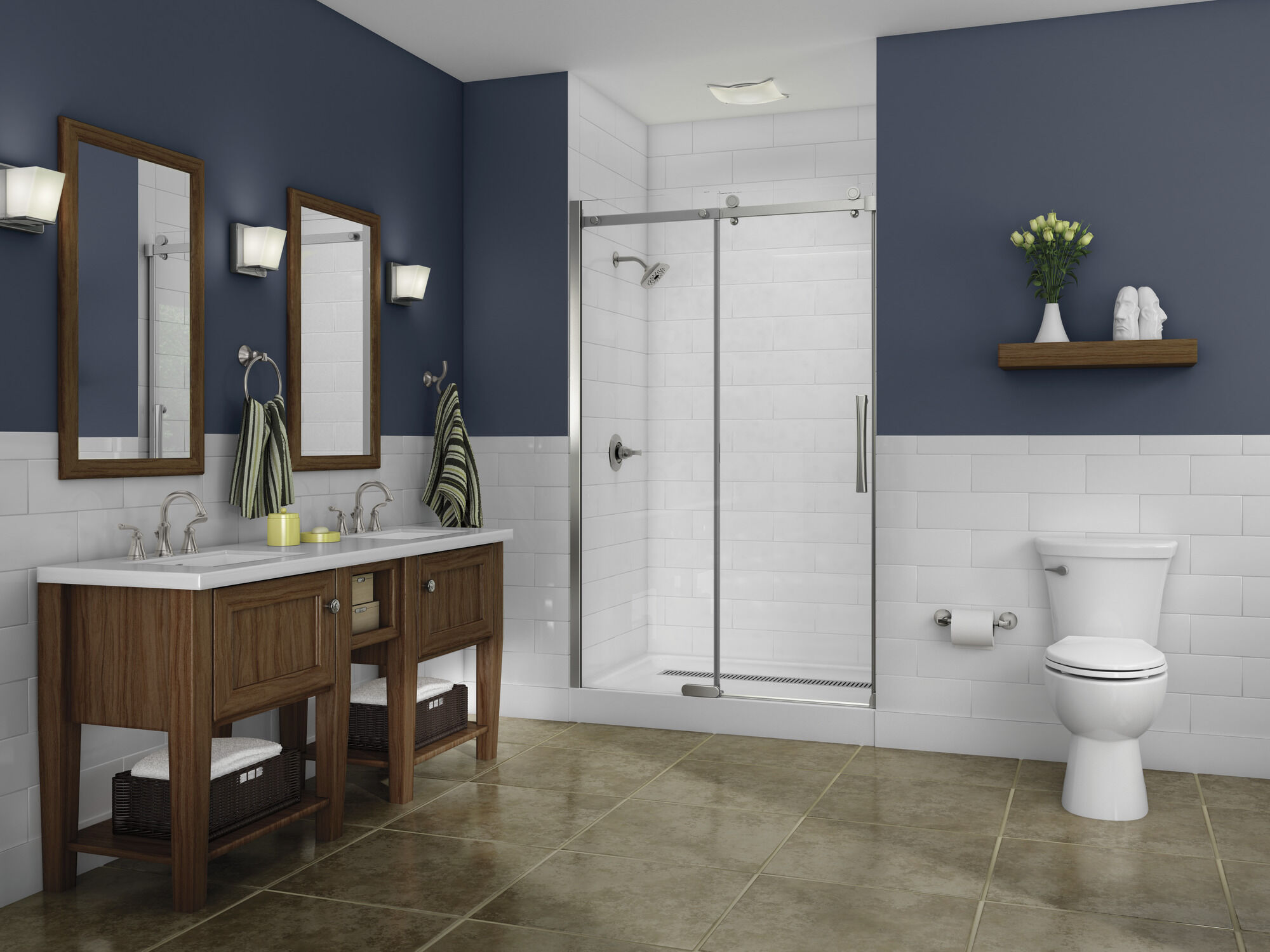 Безрамный душевой уголок 48 "x 36" Delta Faucet B912912-4836-SS - Вид №8