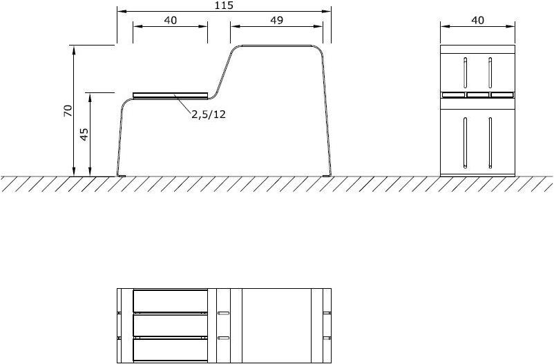 Euroform W Скамья из стали и дерева со спинкой  4520, 4525  - Вид №5