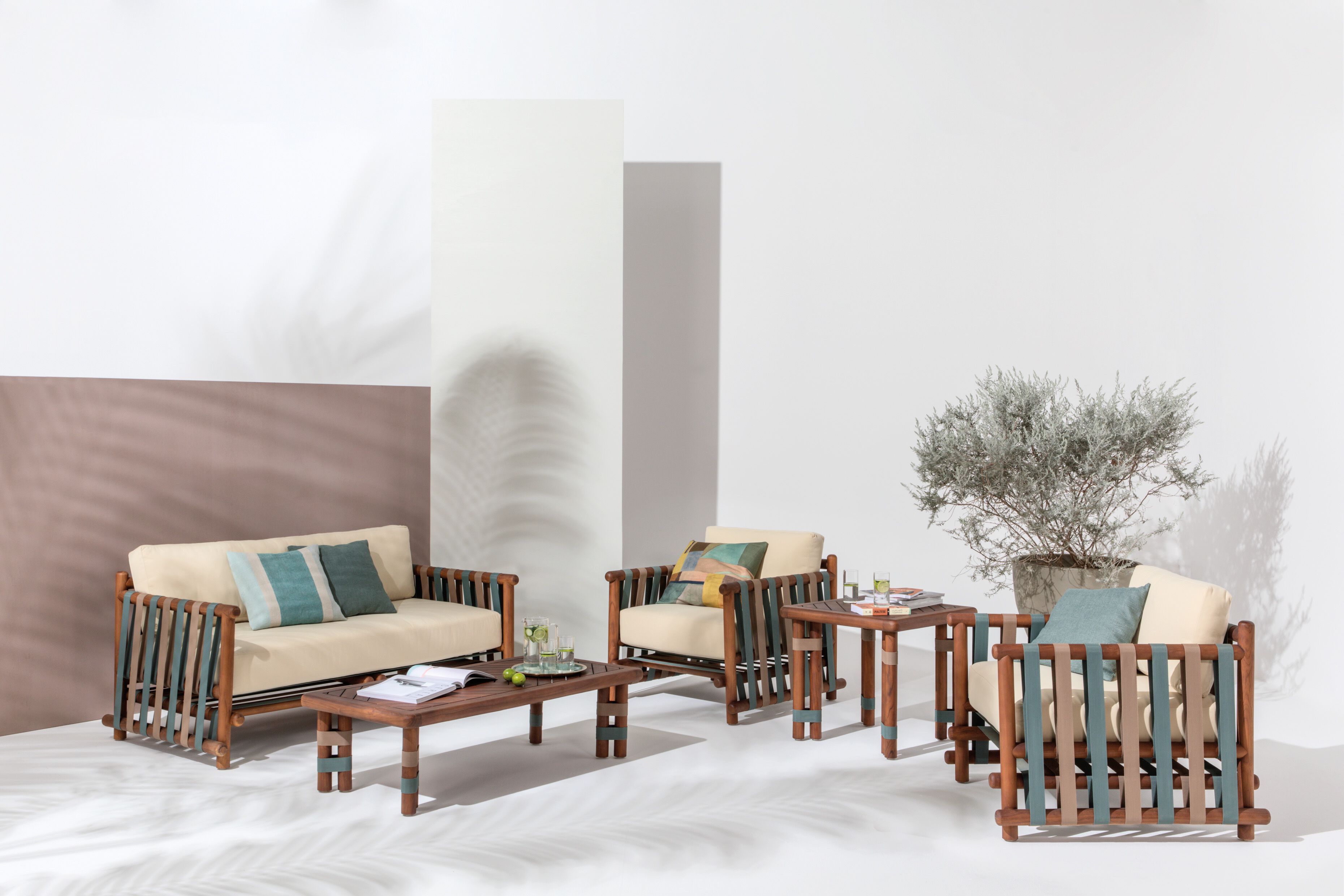 2-местный ТИК садовый диван Il Giardino di Legno Lignes ARCH-00051328