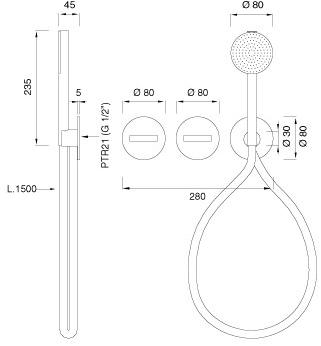 Ceadesign Настенный термостатический смеситель для ванны / душа Bar Bar 69 h - Вид №1
