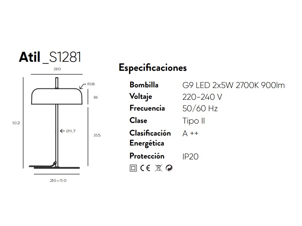 084605 Настольная лампа латунь Aromas del Campo Atil  - Вид №2