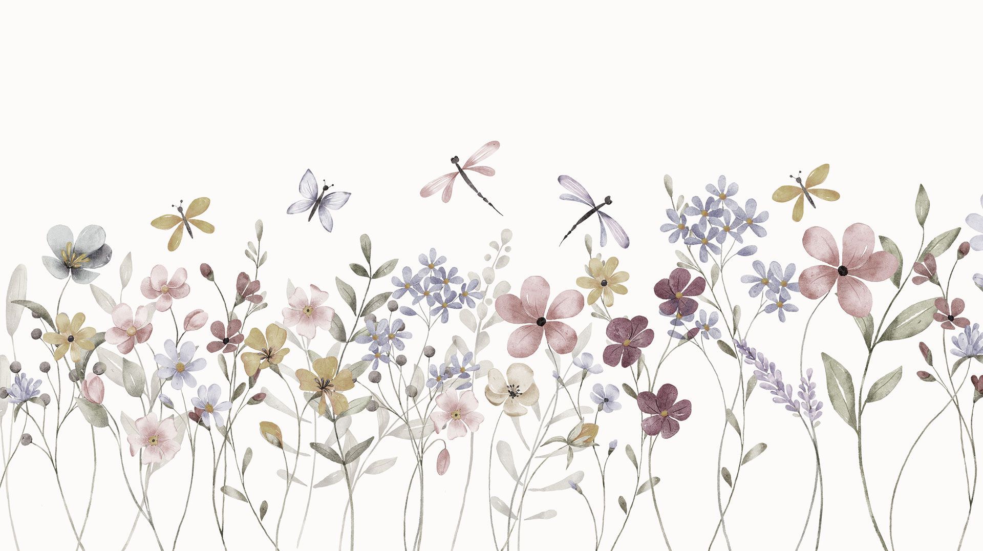 Детские панорамные обои с цветочными мотивами Rimura 2025 ARCH-00112138 - Вид №1