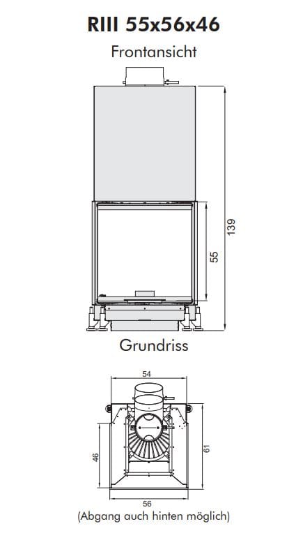 Стальной тройной фасад дровяной камин RÜEGG RIII ARCH-00082445 - Вид №3