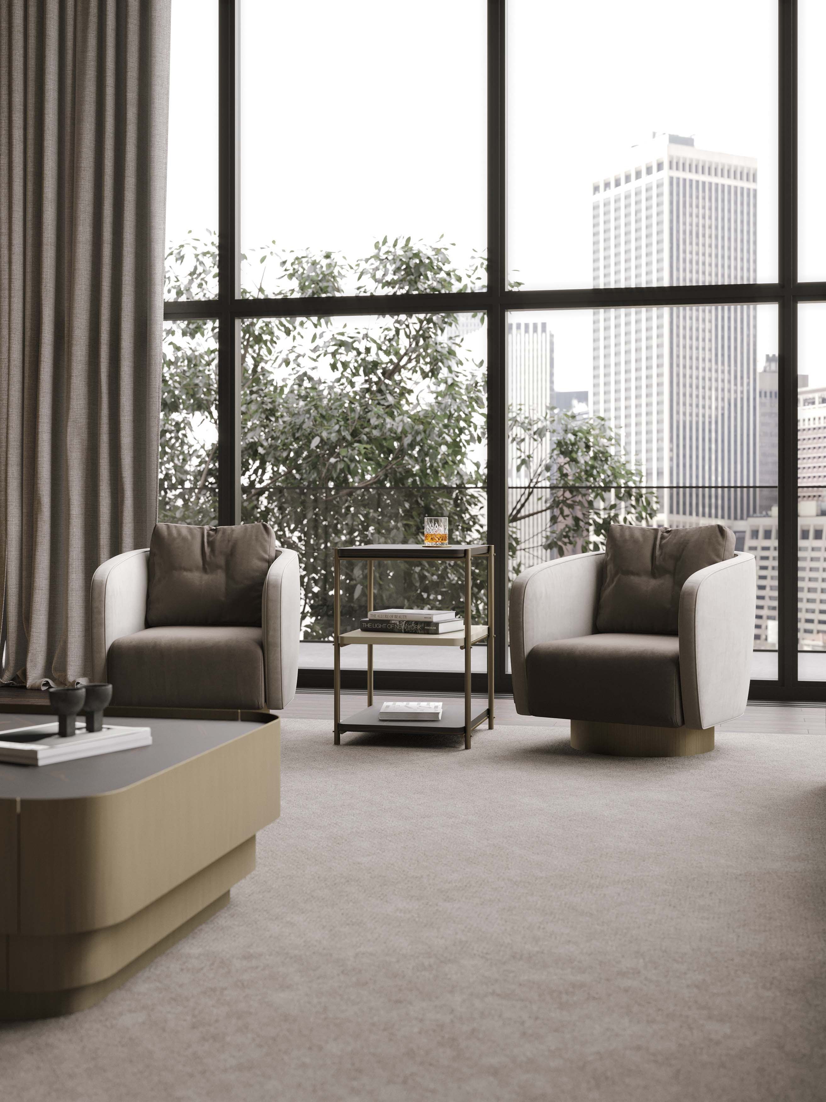 Квадратный журнальный столик из бронзы и дерева Stylish Club His &amp ARCH-00065242 - Вид №3