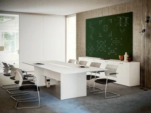 FANTONI Прямоугольный стол для совещаний из мдф с системой управления кабелями Quaranta5 F83tbm00